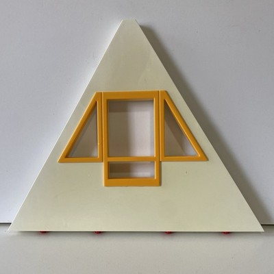 Playmobil 4279 Suburban House Roof Gable End White with Yellow Window Frame