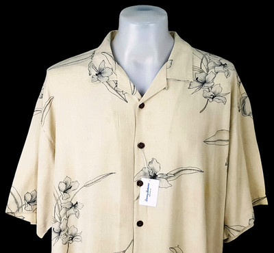 Tommy Bahama Herren 100 % Seide gelb S/S LUXUS HAWAIIHEMD - 2XL - 56'' - £109