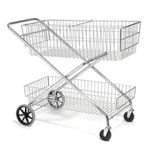 Wire Utility Basket Mail Cart 200 Lb. Capacity 44"L x 22"W x 35"H