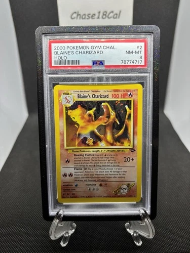 Blaine’s Charizard 2/132 Holo Rare PSA 8 NM-MT 2000 Pokémon Gym Challenge