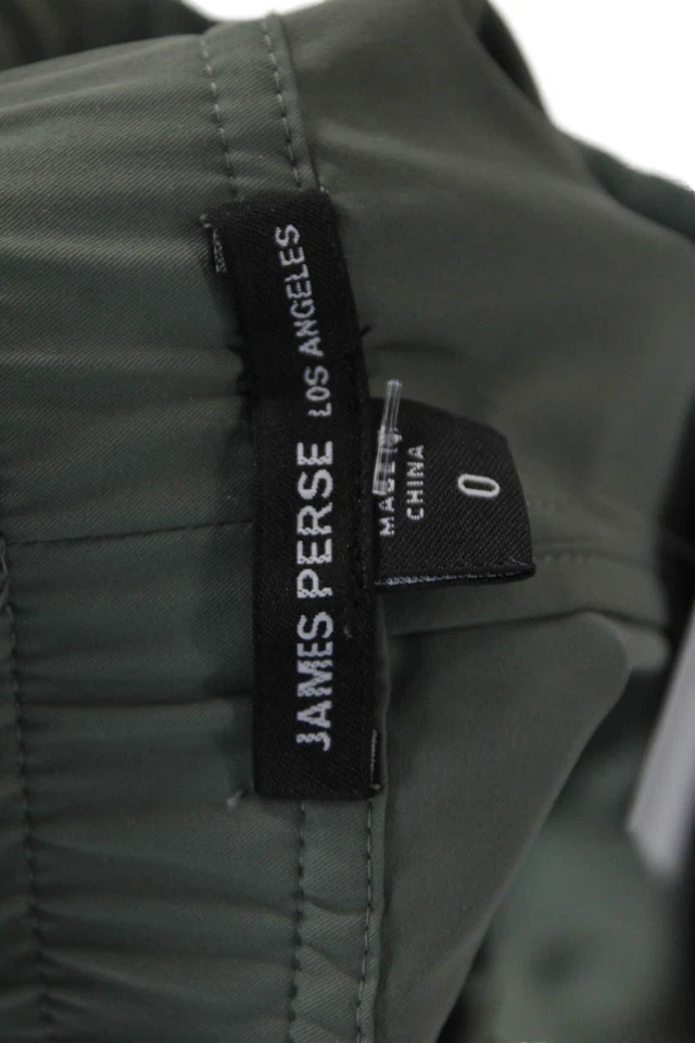 Pantalones James Perse para mujer elásticos con cordón cintura pierna recta verde talla 0 Foto 4 de 4