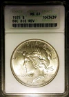 1925-P PEACE DOLLAR ANACS MS-61 DDR BU+++ RARER HIGH MS+++*MUST SEE BEAUTY!