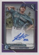 2024 Bowman Chrome Prospect Purple Refractor 115/250 Jeter Martinez Auto 00ht