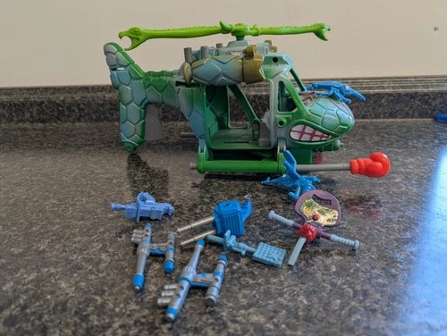 Teenage Mutant Ninja Turtles Turtle Copter Vehicle Toy Vintage 1990 TMNT + Parts