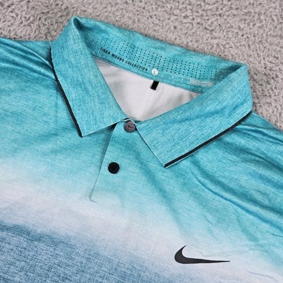 Nike Tiger Woods Collection Polo Shirt Mens Large Blue Gradient