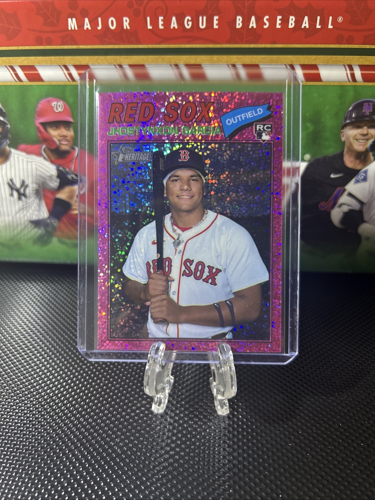 2026 Topps Heritage - Jhostynxon Garcia #112 Chrome Pink Sparkle Refractor (RC)