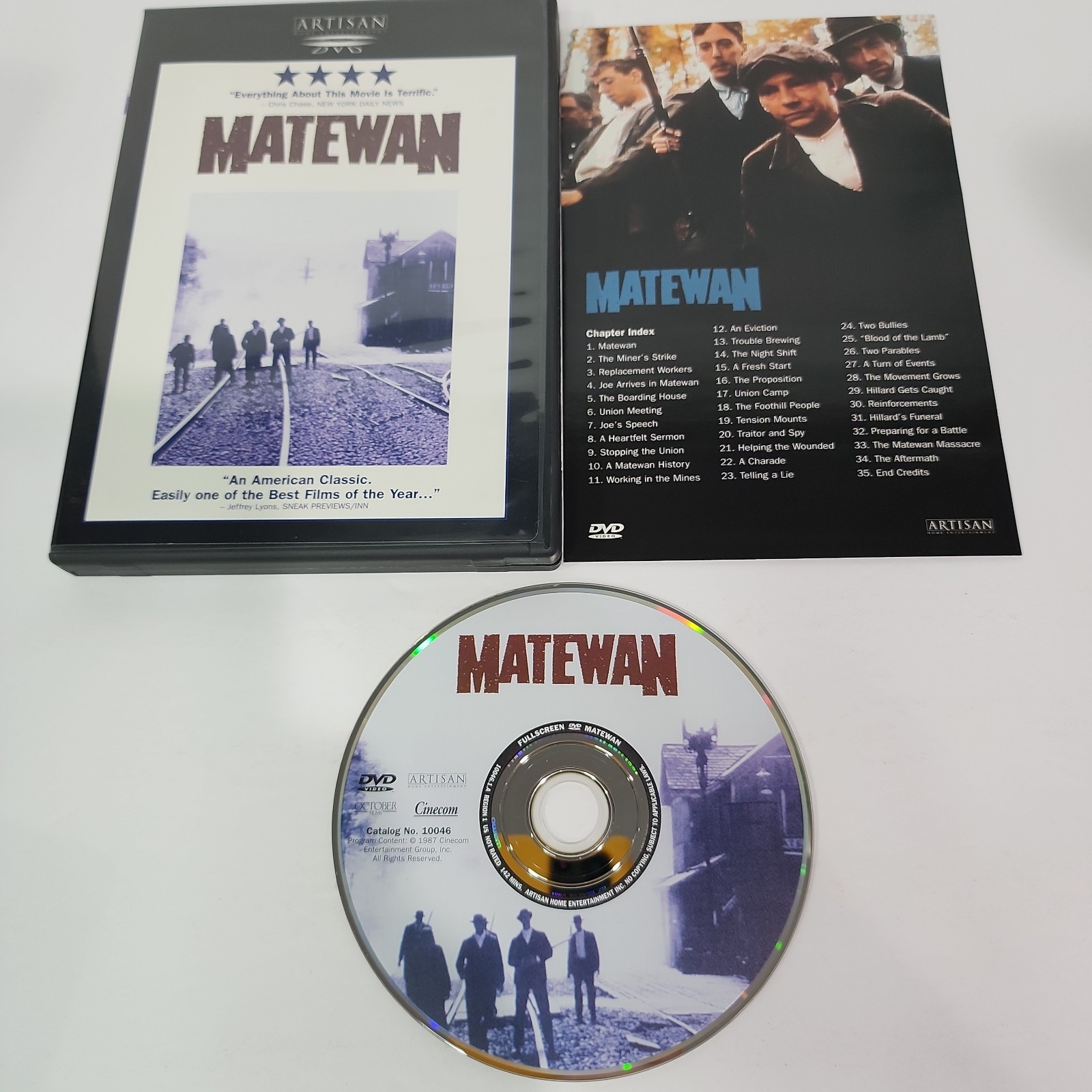 1987 2001 Matewan DVD Video Disc Chris Cooper James Earl Jones Artisans Home 