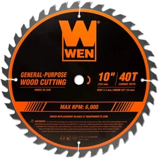 BL1040 10-Inch 40-Tooth Carbide-Tipped Professional Woodworking Saw Blade for Mi