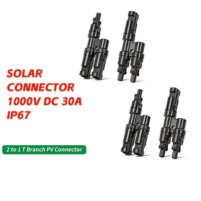 PV Connector Pair Y Branch 2-to-1 IP67 FMM+MFF For Solar Panel Parallel Link Kit