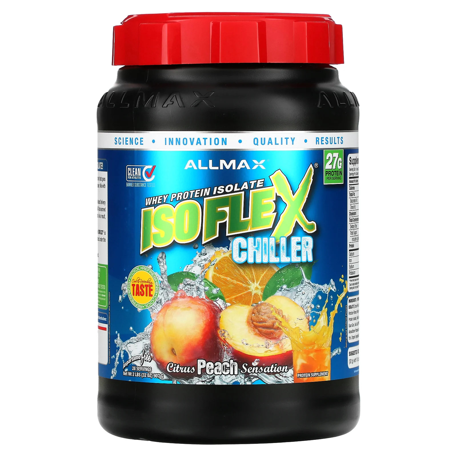 ISOFLEX Chiller Whey Protein Isolate Citrus Peach Sensation 2 lbs 907 g 12190₽