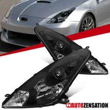 Fit 2000-2005 Toyota Celica Black Projector Headlights Left+Right 01 02 03 04
