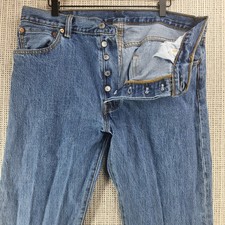 Levis 501 Jeans Mens 36x33 Blue Denim Straight Leg Button Fly 5 Pocket Classic