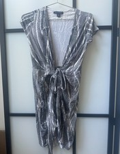 Banana Republic Black White Wrap Dress Short Sleeve Snake Print - XSmall