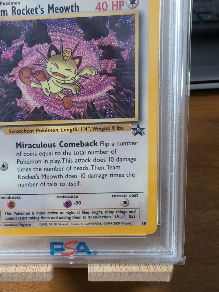 Team Rocket's Meowth - Black Star Promo #18 - 200 Pokemon League - PSA 10 - Image 4 of 4