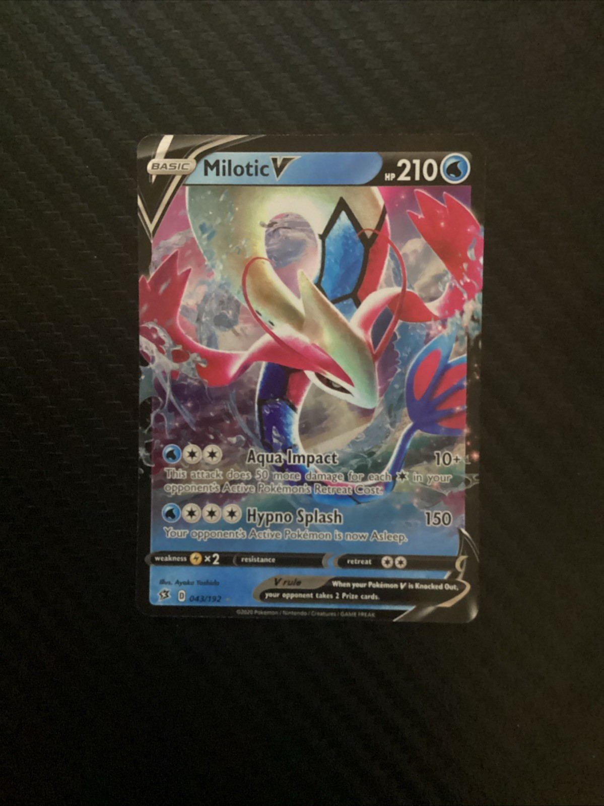 Pokémon TCG Milotic V Rebel Clash 043/192 Holo Ultra Rare NM