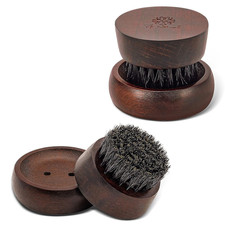 Beard Brush for Men - 100 Boar Bristle Beard Brush, Comes with Solid Wood Base