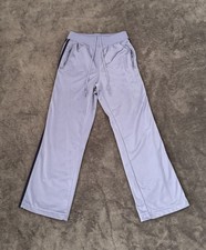 Adidas Sweat Pants Tapered Leg Zip Pockets 3 Stripe Size S Purple Women