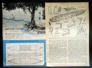 10'-13' Kayak 1944 How-To build PLANS Canvas Covered