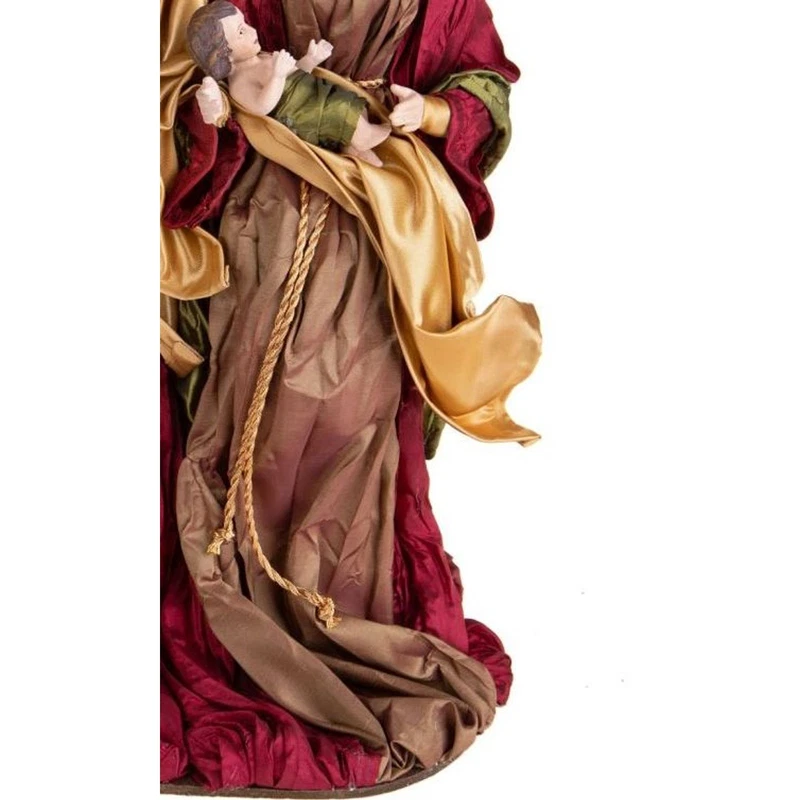 Natività Sacra Famiglia BRANDANI Burgundy Presepe Resina 47 cm Statua Natale, fotografia 5 di 9