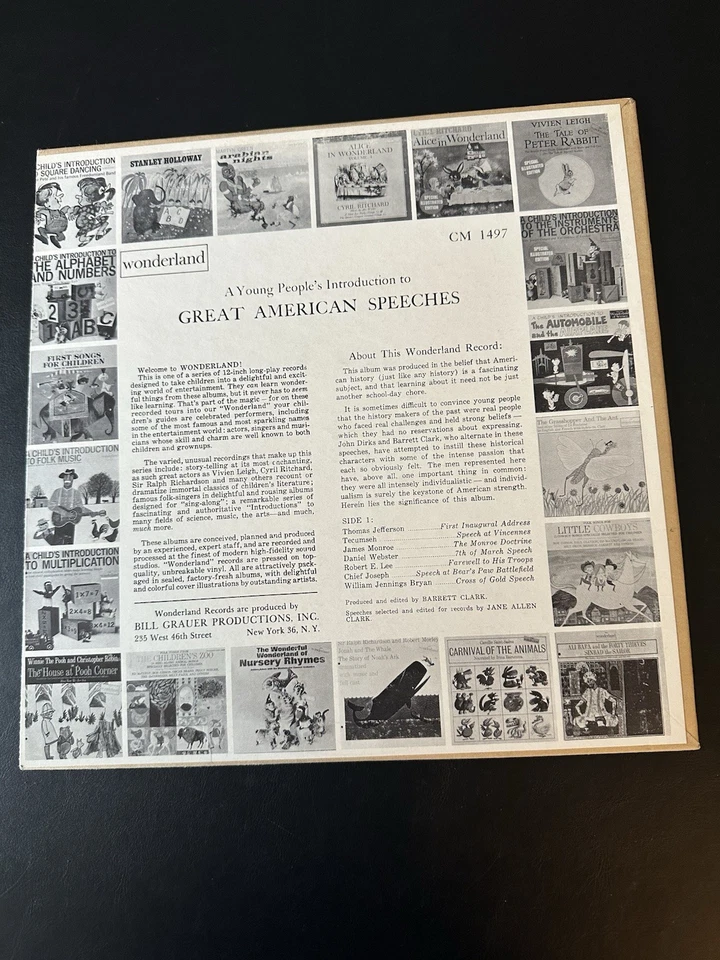 A Young People's Introduction To Great American Speeches - Wonderland 1968 LP NM - Image 4 of 4