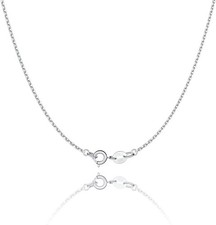 925 Sterling Silver Chain Necklace Chain for Women 1.1mm Cable Chains Necklace