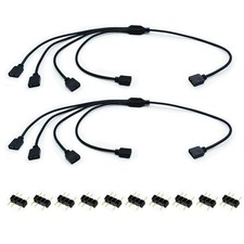 1-to-4 ARGB Splitter Cable, 5V 3 Pin Addressable RGB Extension Cable 2 Pack,...