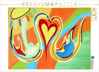 Calvendo Puzzle Love And The Swans | 1000 Pieces, Finished Size 25.2 × 18.9 In (