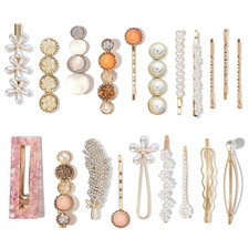 20 PCS Pearl Hair Clips Set Fashion Korean Acrylic Resin Hair Barrettes, Bobb...