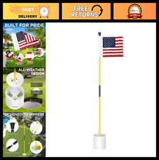 Mini Golf Flagstick Set - 3ft Practice Putting Green Flags, Portable Fiberglass