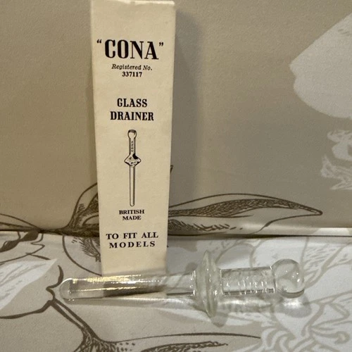 Vintage Cona Coffee Glass Drainer Rod No. 337117 New Old Stock In Original Box
