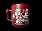 Vintage Hazel Atlas Children’s Milk Glass Mug Tex Hawk Cowboy Native American