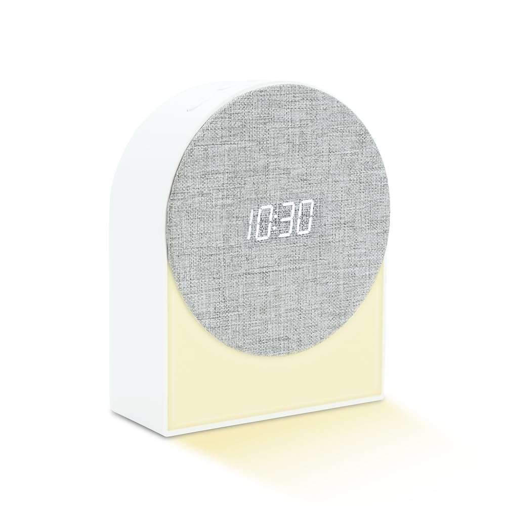 Réveil lumineux 4-en-1 et bruits blancs pour insomnie adulte | Modèle 477355