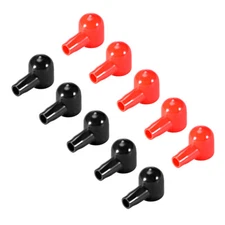 Battery Terminal Insulating Rubber Protector Covers 14mmx6mm Red Black 5 Pairs