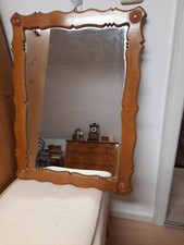 antiker alter  Jugendstil - Wandspiegel in Kirschbaum massiv um  1900