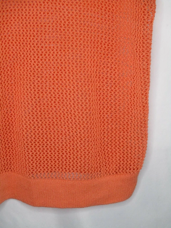 Camisa Pullover Algodón Chicos Mujer 2 Naranja Tejido Transparente Manga Corta Cuello Redondo Foto 4 de 4