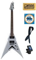 Dean V Dave Mustaine Metallic Silver Electric Guitar Free Strings Tuner Strap ,v on sale Dean V Dave Mustaine Metallic Silver Electric Guitar Free Strings Tuner Strap ,v on sale