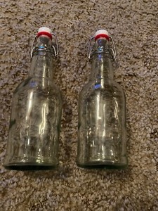 Ilyapa 16 Ounce Clear Glass Beer Bottles for Home Brewing - Lot of 2
