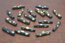 30 PCS CHOCOLATE BROWN DOT BUFFALO BONE TUBE BEADING BEADS 1"