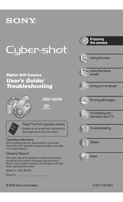 SONY DSC H5 DIGITAL CAMERA PRINTED INSTRUCTION MANUAL USER GUIDE 123 ...