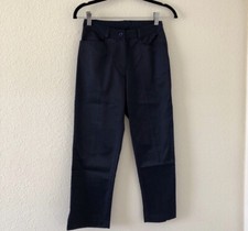 Vintage Ankle High Waist Trousers Blue Women Size Petite Small