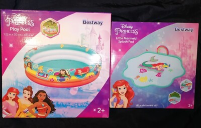 Disney Wassermatte Little Mermaid Splash Pad 163 x 145 cm & Disney Planschbecken