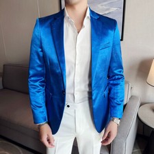Giacca Blazer Lucida Per Uomo Da Sposa In Costume A Un Petto