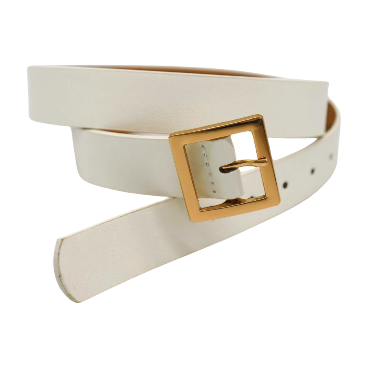 6968 White Belts For Women With Gold Buckle Faux Leather Fashion Casual Buy Women main image 2
