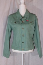 Hot Stuff Green Cotton Stretch Blend Button Front Military Style Jacket Size Xl
