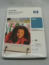 HP Hewlett Packard Q1989A Premium Glossy Photo Printer Paper Pack of 60 Sheets