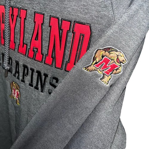 Maglione Maryland Terrapins uomo grigio logo pullover felpa con cappuccio taglia L usato - Foto 12 di 12