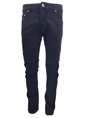 Herren Designer Biker Slim Fit Stretch Ripped Patchwork Denim Jeans Distressed