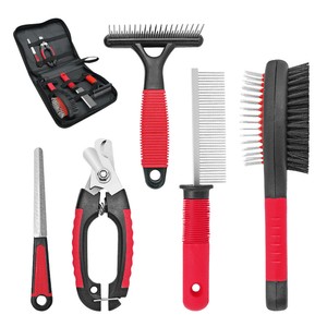 5pcs Pet Hair Scissors Set Dog Grooming Cutting Thinning Curved Shears Comb Kit