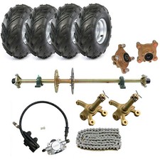 44" Go kart Rear Axle Kit Complete 7" Wheels 530 Sprocket Hub ATV Vehicle