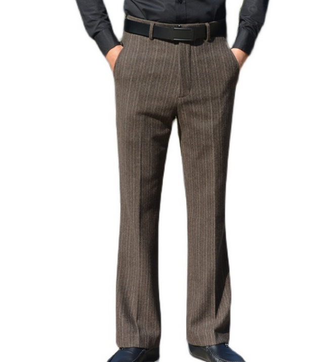 Men Warm Wool Blend Flared Pants Retro 60s 70s Bell Bottom